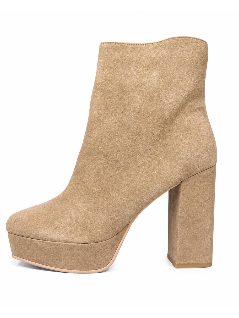NWB Lisa Vicky Cognac Split Suede Heeled Boots 9.5 M